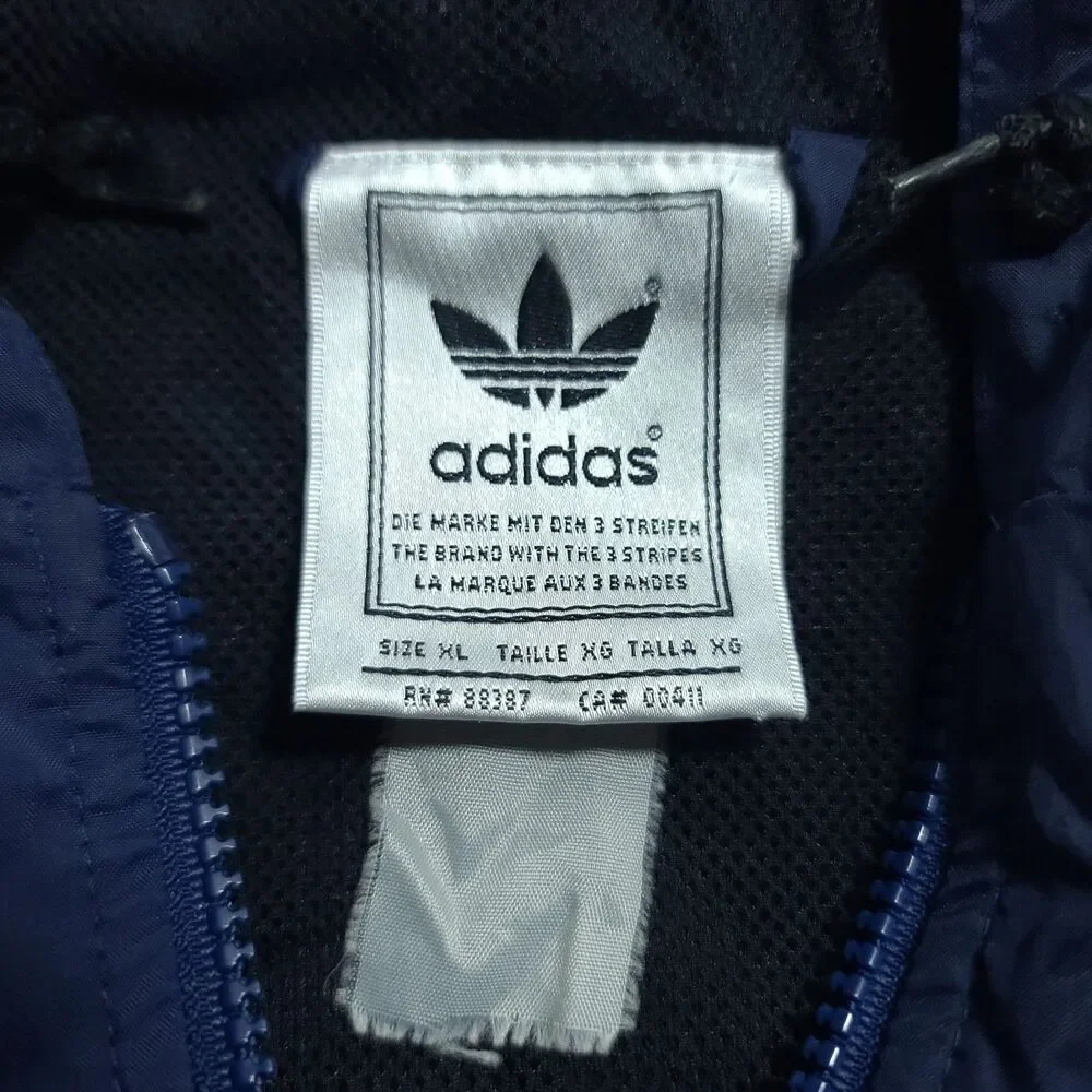 90s~00'S Adidas Half Zip Nylon blue Pullover Men's Size XL Vintage eaa504395 EUC
